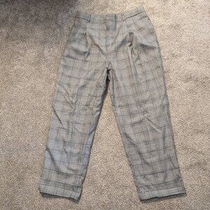 Black and White Plaid Trousers